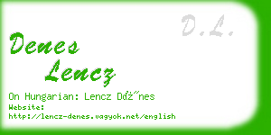 denes lencz business card